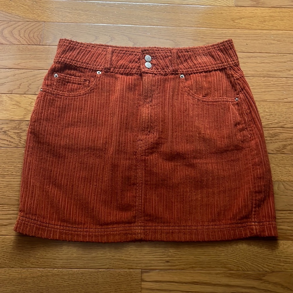 BDG burnt orange corduroy skirt